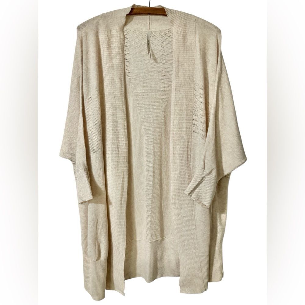 Leo & Nicole Sweater Size XL Cardigan Bat Wing Cream Off White Summer Long